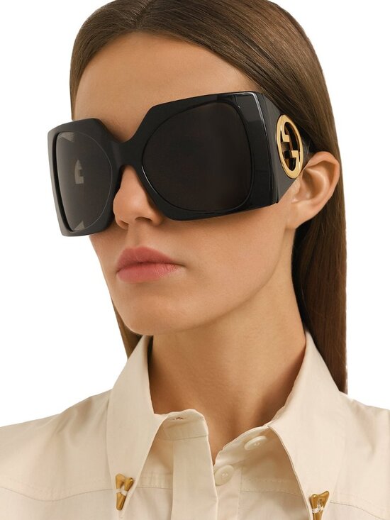 NEW GUCCI OVERSIZED BLACK SQUARE WOMEN SUNGLASSES GUCCI GG1255S 001 main image 11